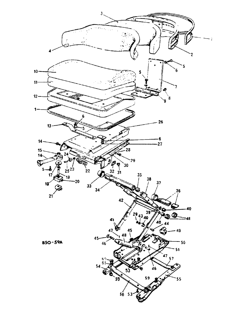 Схема запчастей Case IH 278 - (13-034) - SUSPENSION SEAT DE-LUXE (05) - SUPERSTRUCTURE