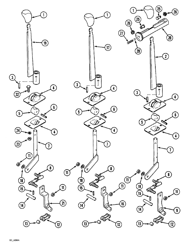 Схема запчастей Case IH 3230 - (8-040) - REMOTE AUXILIARY VALVE CONTROL, 1ST, 2ND AND 3RD BANK WITH CAB (08) - HYDRAULICS