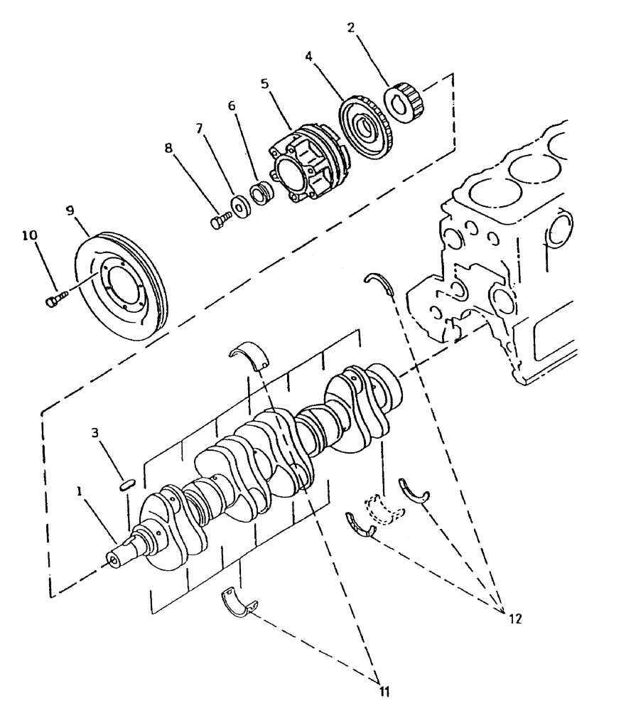 Схема запчастей Case IH 7700 - (C01-14) - CRANKSHAFT (KOMATSU) Engine & Engine Attachments
