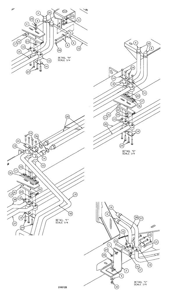 Схема запчастей Case IH SPX3200B - (091) - STEEL LINES GROUP (CONT) (35) - HYDRAULIC SYSTEMS
