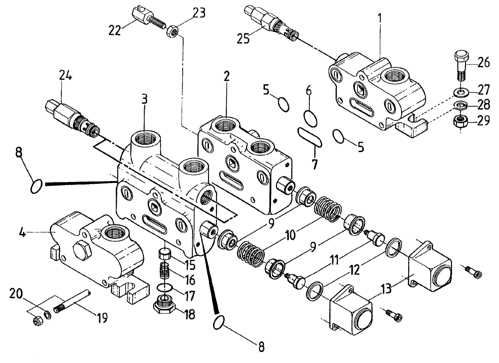 Схема запчастей Case IH 7700 - (B04[30]) - HYDRAULIC VALVE, CIRCUIT, RACINE Hydraulic Components & Circuits