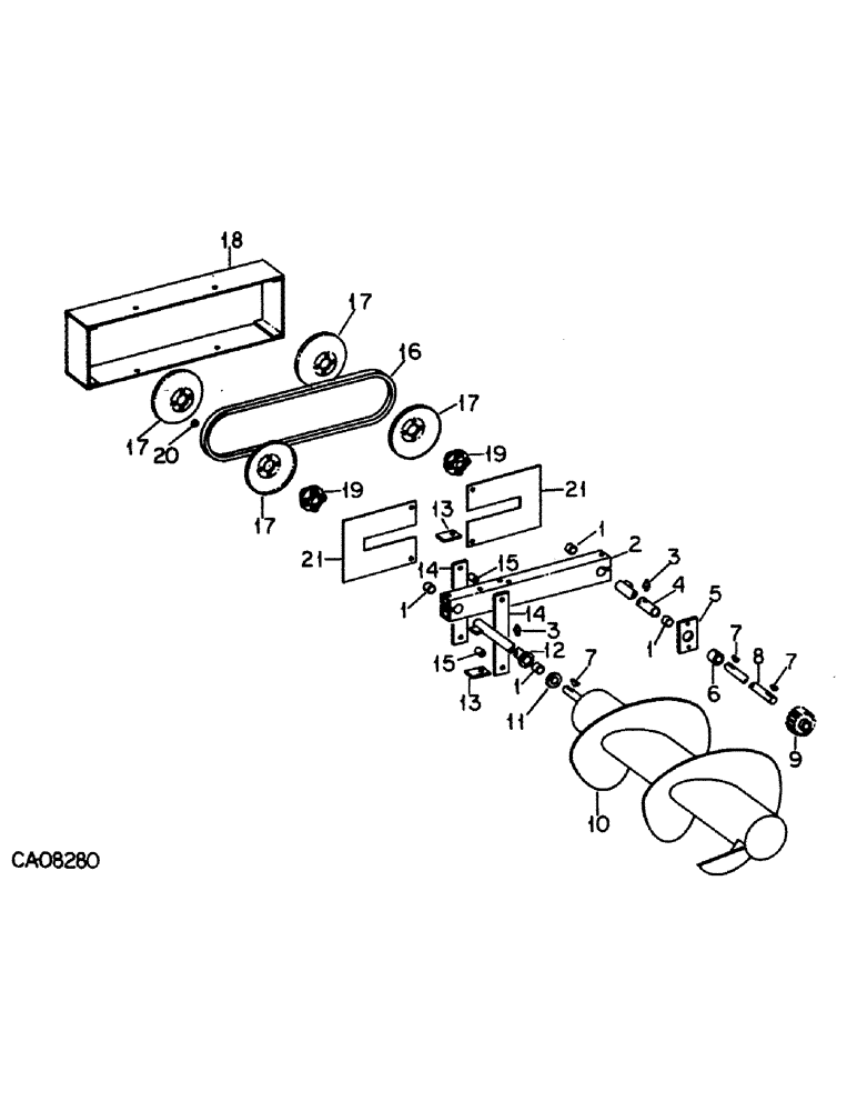 Схема запчастей Case IH 428 - (A-12) - AUGER AND AUGER DRIVE SUPPORT, 428 BALER 