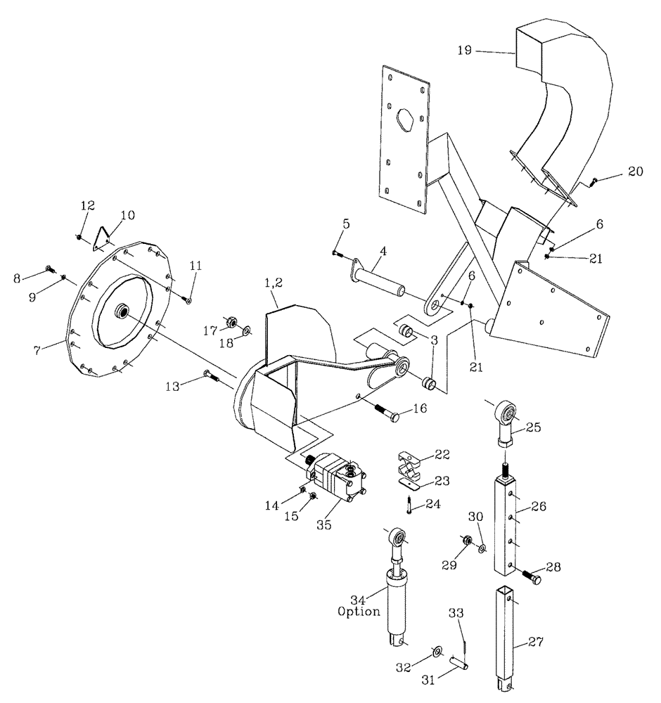 Схема запчастей Case IH 7700 - (A03[04]) - SIDETRIM KNIVES,  ADJUSTABLE Mainframe & Functioning Components