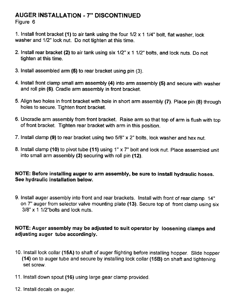 Схема запчастей Case IH 1100 - (A13) - AUGER INSTALLATION 7" DISCONTINUED 