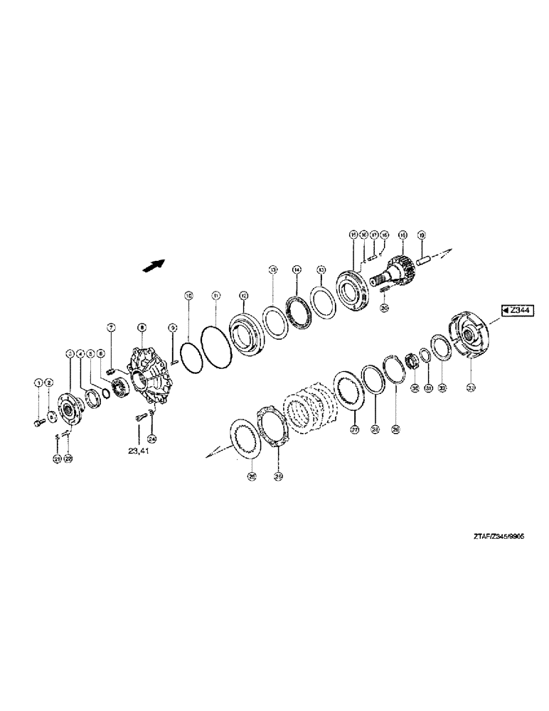 Схема запчастей Case IH 8790 - (268) - DRIVING SHAFT, GEARBOX RIGHT ANGLE GEAR DRIVE (2) (14) - MAIN GEARBOX & DRIVE