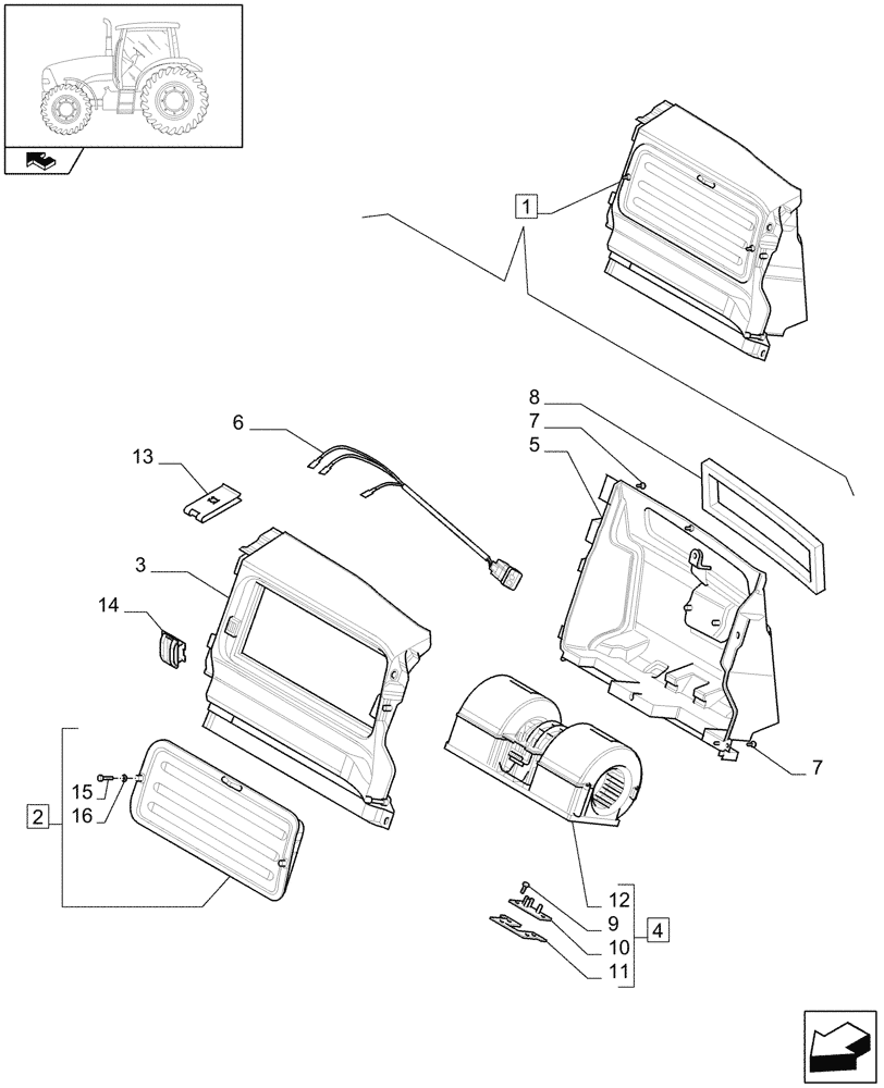 Схема запчастей Case IH PUMA 115 - (1.94.2/ G) - FAN - BREAKDOWN - D6119 (10) - OPERATORS PLATFORM/CAB