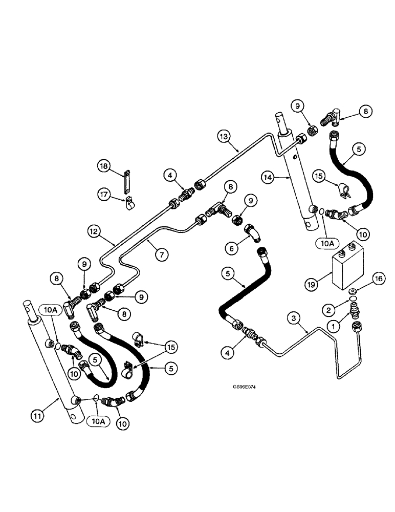 Схема запчастей Case IH INTERNATIONAL - (4-14) - REEL HYDRAULICS (07) - HYDRAULICS
