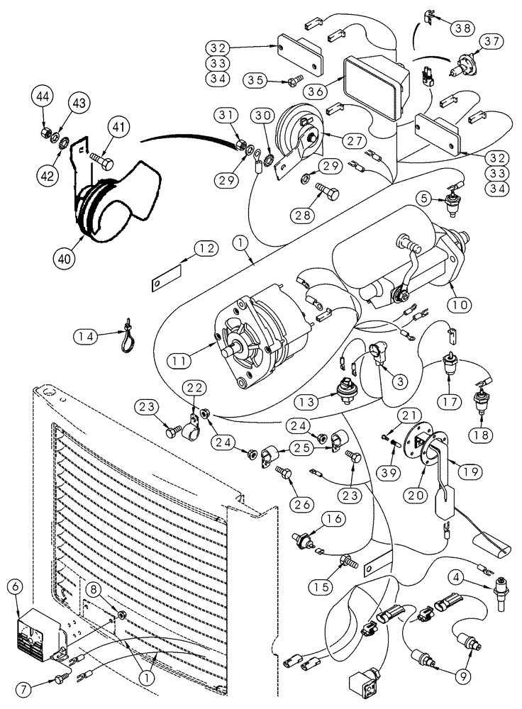 Схема запчастей Case IH 85XT - (04-10) - HARNESS CHASSIS NORTH AMERICA/EUROPE *- JAF0236483, REAR (04) - ELECTRICAL SYSTEMS