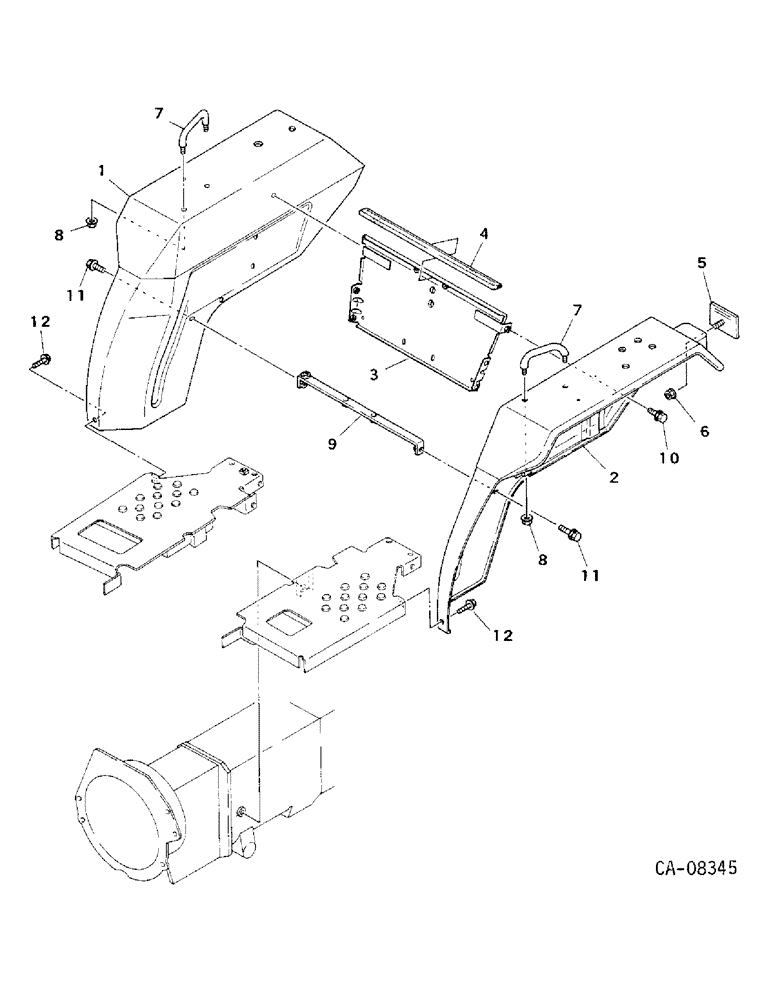 Схема запчастей Case IH 254 - (13-09) - SUPERSTRUCTURE, FENDERS, 244 AND 254 (05) - SUPERSTRUCTURE