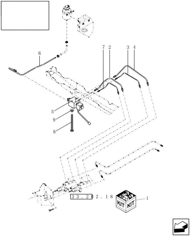 Схема запчастей Case IH 9010 - (33.202.23) - SERVICE BRAKE PRESSURE LIMITER KIT (33) - BRAKES & CONTROLS