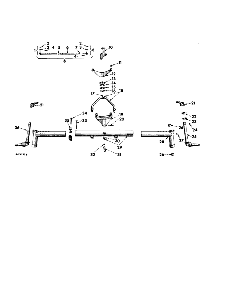 Схема запчастей Case IH 2706 - (J-12) - STEERING MECHANISM, ADJUSTABLE WIDE TREAD FRONT AXLE, FARMALL TRACTORS Steering Mechanism