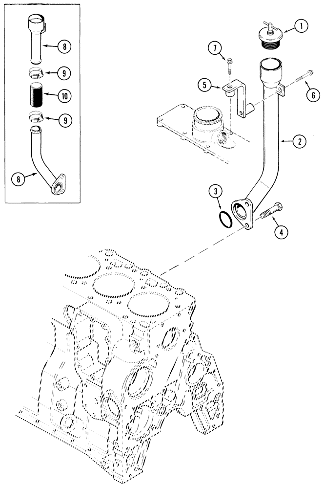 Схема запчастей Case IH 5220 - (2-52) - ENGINE OIL FILLER (02) - ENGINE