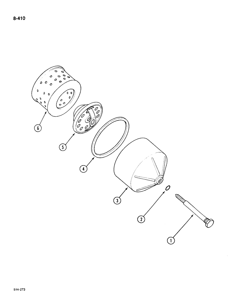 Схема запчастей Case IH 585 - (8-410) - OIL FILTER, HYDRAULIC (08) - HYDRAULICS