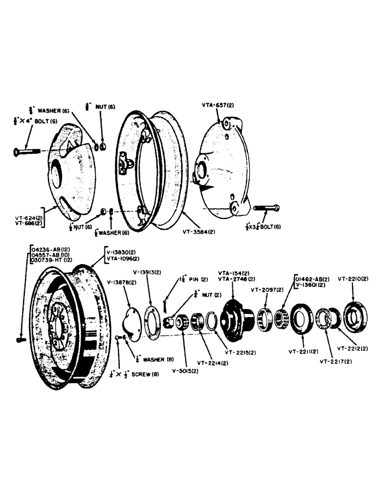 Схема запчастей Case IH VAI-SERIES - (049) - FRONT WHEEL AND HUB ASSEMBLIES (06) - POWER TRAIN