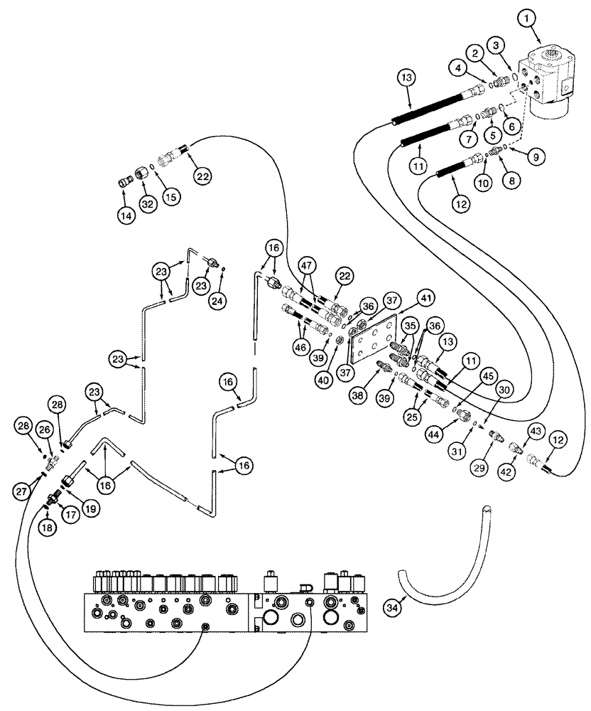 Схема запчастей Case IH CPX610 - (05-02) - HYDRAULICS STEERING (04) - STEERING