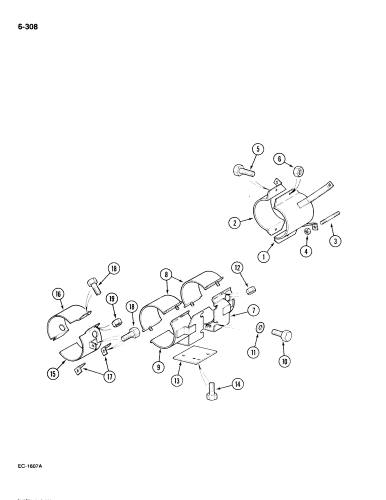 Схема запчастей Case IH 885 - (6-308) - PROTECTION SHIELDS, 4 WHEEL DRIVE PRIOR TO P.I.N. 18001 (06) - POWER TRAIN