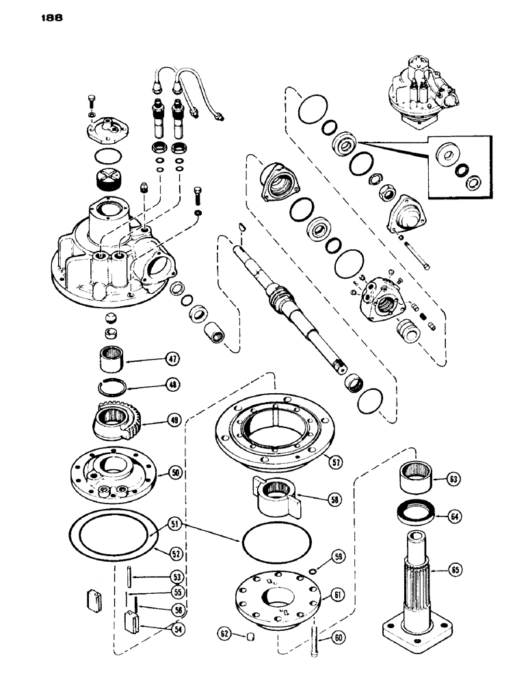 Схема запчастей Case IH 430 - (188) - POWER STEERING GEAR PARTS, CONT. (05) - STEERING