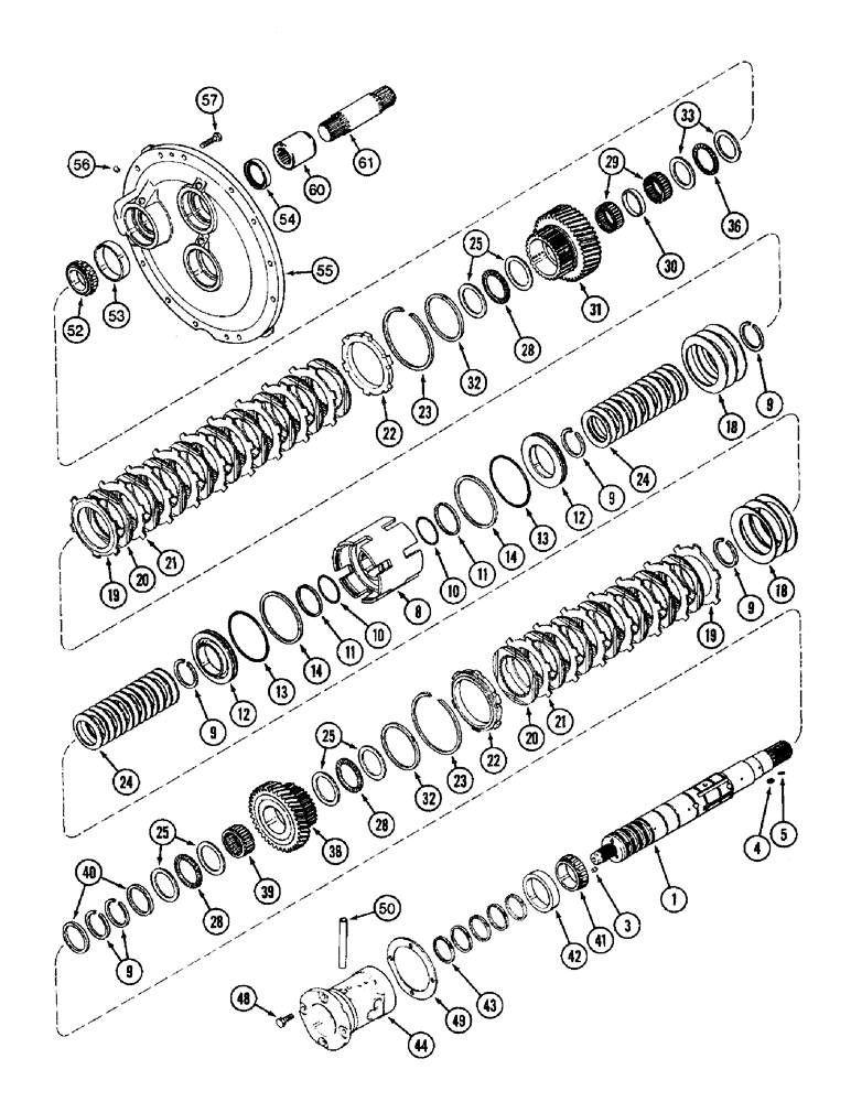Схема запчастей Case IH 8940 - (6-004) - TRANSMISSION SPEED, INPUT SHAFT WITHOUT CREEPER (06) - POWER TRAIN