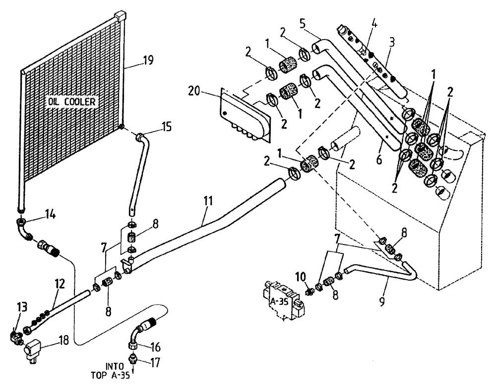 Схема запчастей Case IH 7700 - (B05[10A]) - HYDRAULIC SUCTION LINES {108/6CT} Hydraulic Components & Circuits