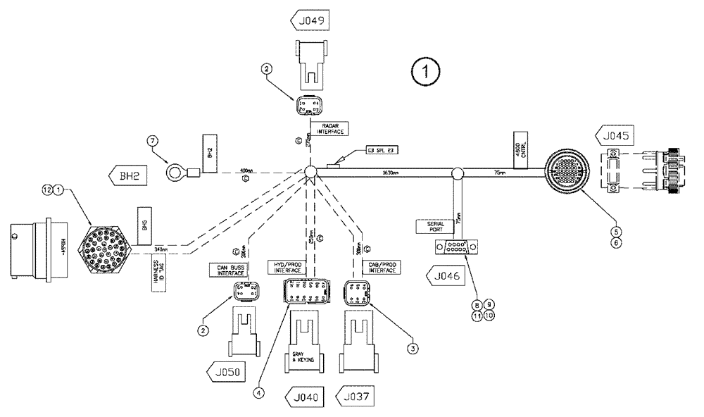 Схема запчастей Case IH SPX3320 - (12-019) - CASE IH SCS 4600 CONTROL (06) - ELECTRICAL