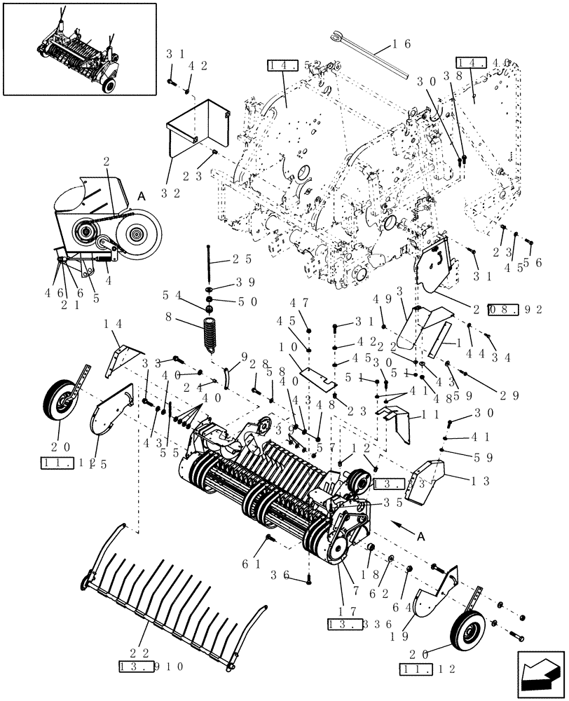Схема запчастей Case IH RBX453 - (13.335) - 1.8M DUAL CAM WIDE PICKUP & STUFFER FEEDER, EUROPE & R.O.W. (13) - FEEDER