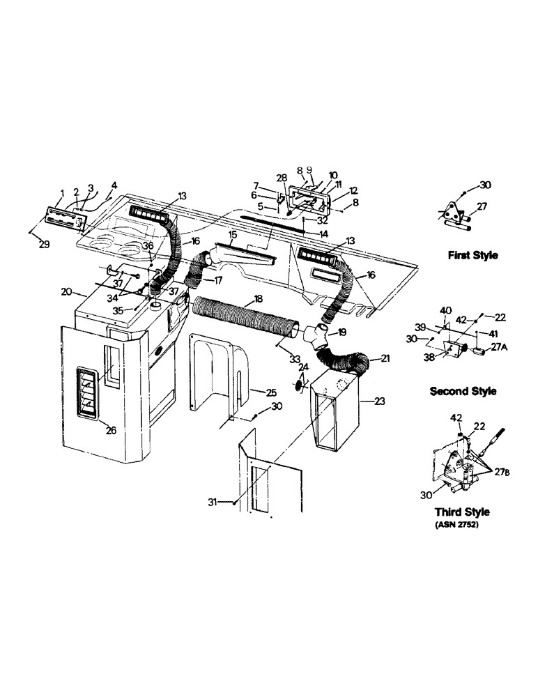 Схема запчастей Case IH ST280 - (03-01) - A/C AND HEATER ASSEMBLY AND CONTROLS, CAB (03) - Climate Control