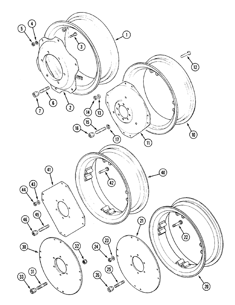 Схема запчастей Case IH 1394 - (5-180) - FRONT WHEELS - MFD, STANDARD TRACTOR PRIOR TO P.I.N. 11503001 (05) - STEERING