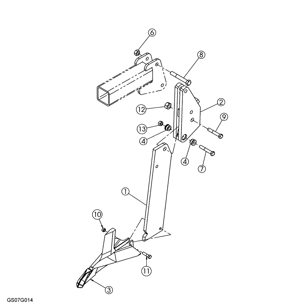Схема запчастей Case IH 2500 ECOLO-TIL - (75.200.04) - NO-TILL SHANK 2008 AND AFTER UNITS (75) - SOIL PREPARATION