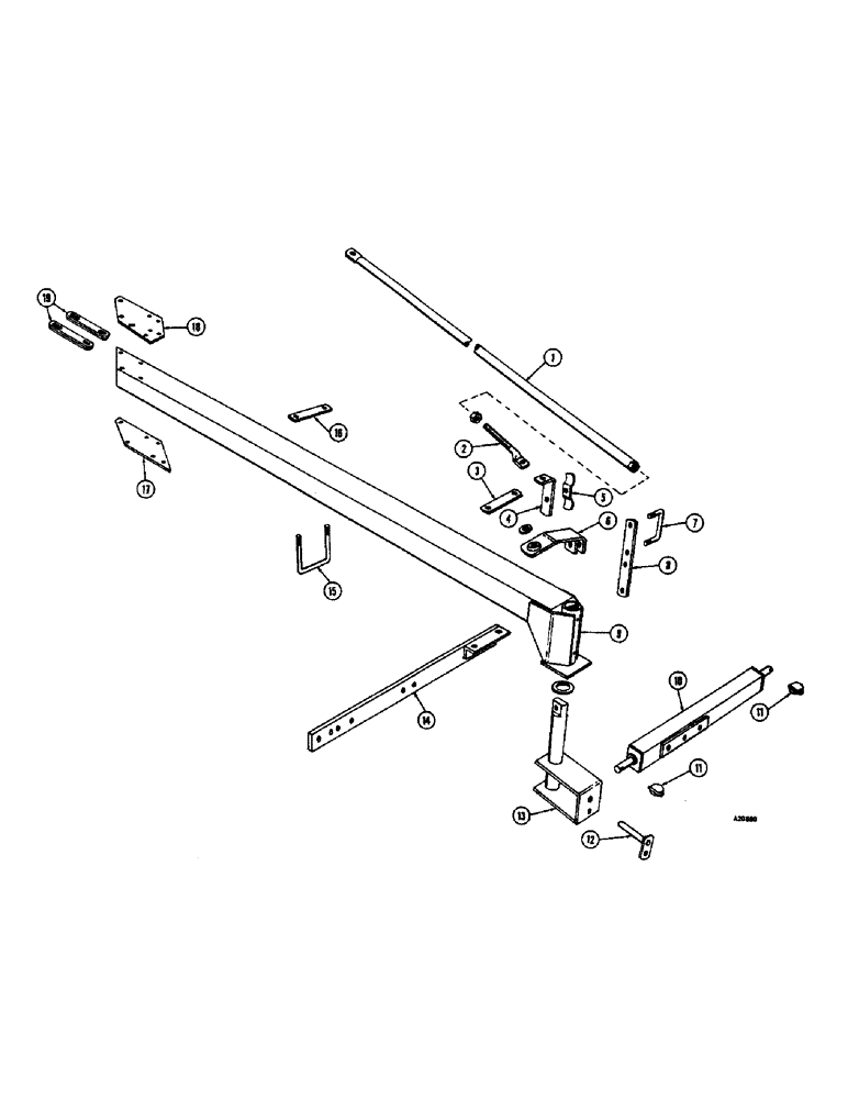 Схема запчастей Case IH JTA-SERIES - (30) - TONGUE SUPPORT AND FRONT STEERING, ON LAND HITCH 