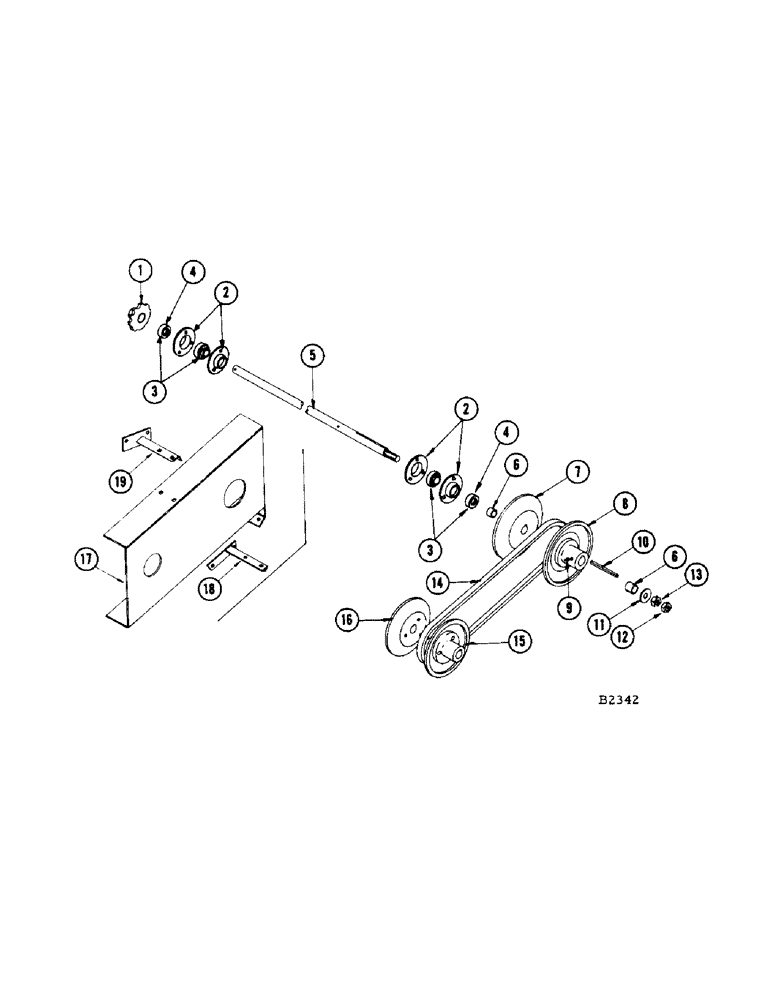 Схема запчастей Case IH 960 - (100) - FAN DRIVE AND JACKSHAFT (66) - THRESHING