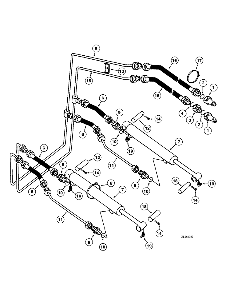Схема запчастей Case IH 2455 - (8-24) - BOOM LIFT HYDRAULIC SYSTEM 