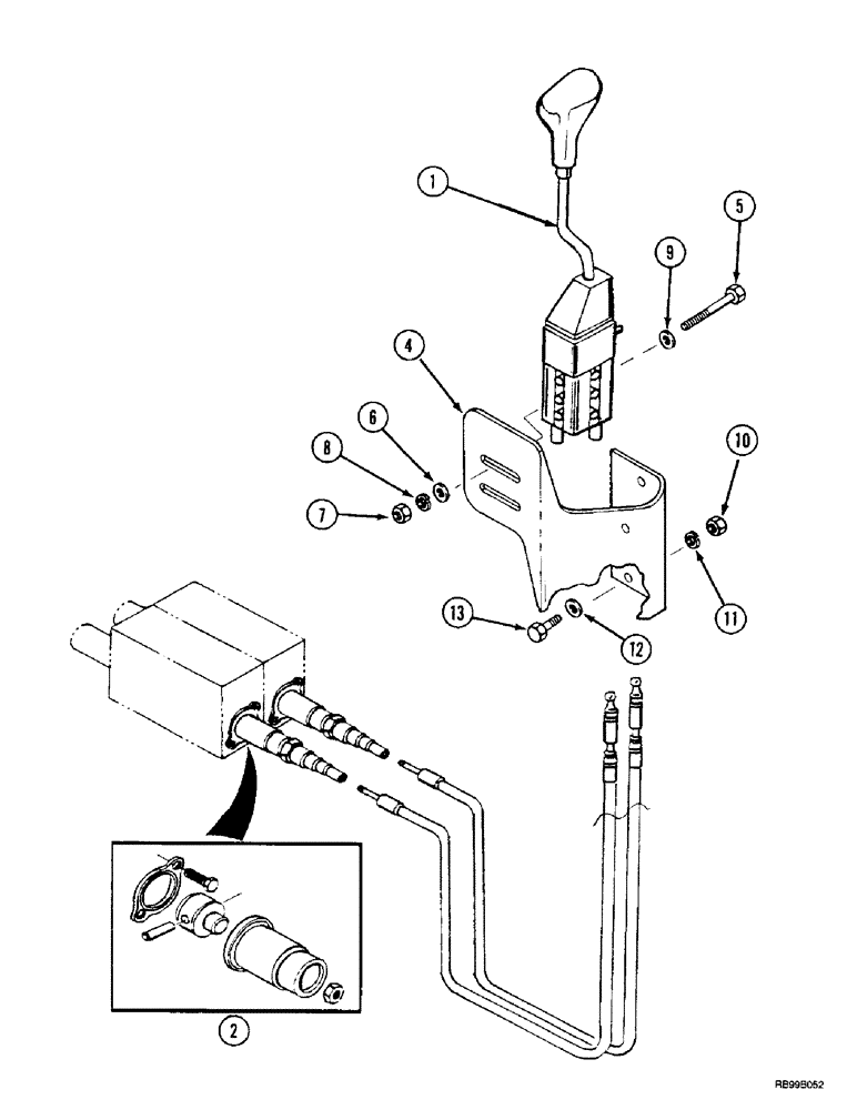 Схема запчастей Case IH L500 - (8-040) - HYDRAULIC CONTROLS - MOUNTING (2 FUNCTION C70 - C100) (08) - HYDRAULICS