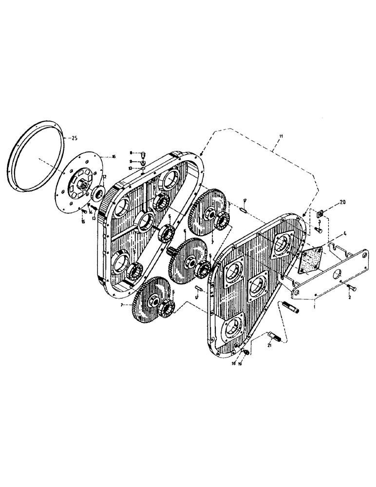 Схема запчастей Case IH 7000 - (C02-08) - ENGINE, 3 HOLE GEARBOX, 7000 Engine & Engine Attachments