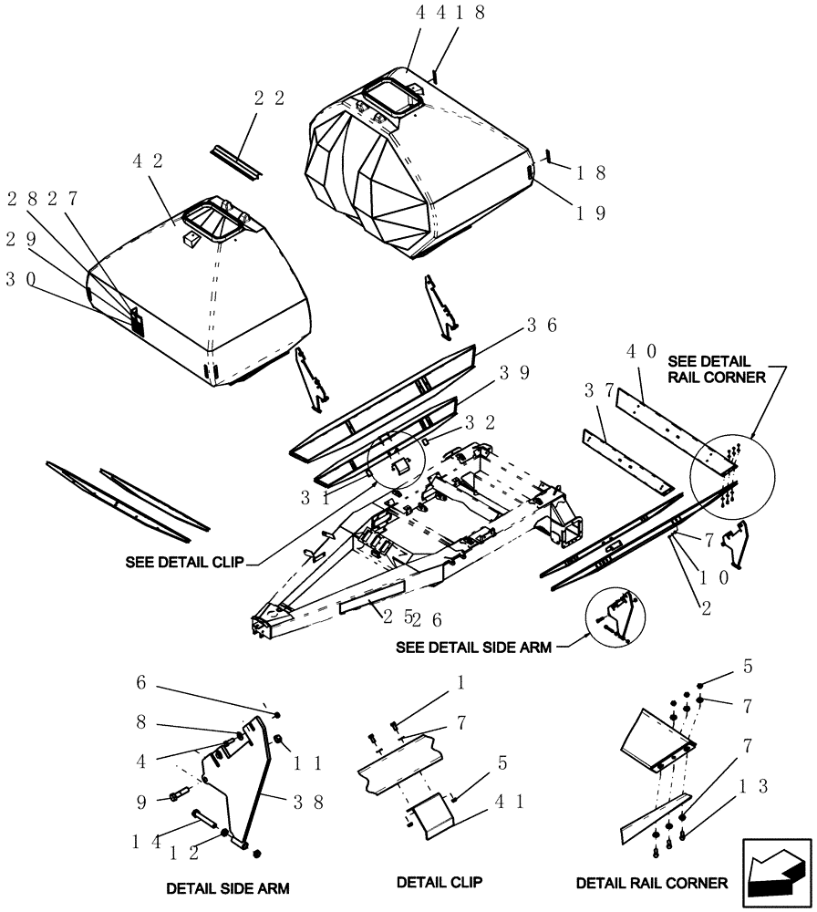 Схема запчастей Case IH 2330 - (80.150.02) - TANKS, SUPPORTS, KEY COVER (2 TANK) (80) - CROP STORAGE/UNLOADING