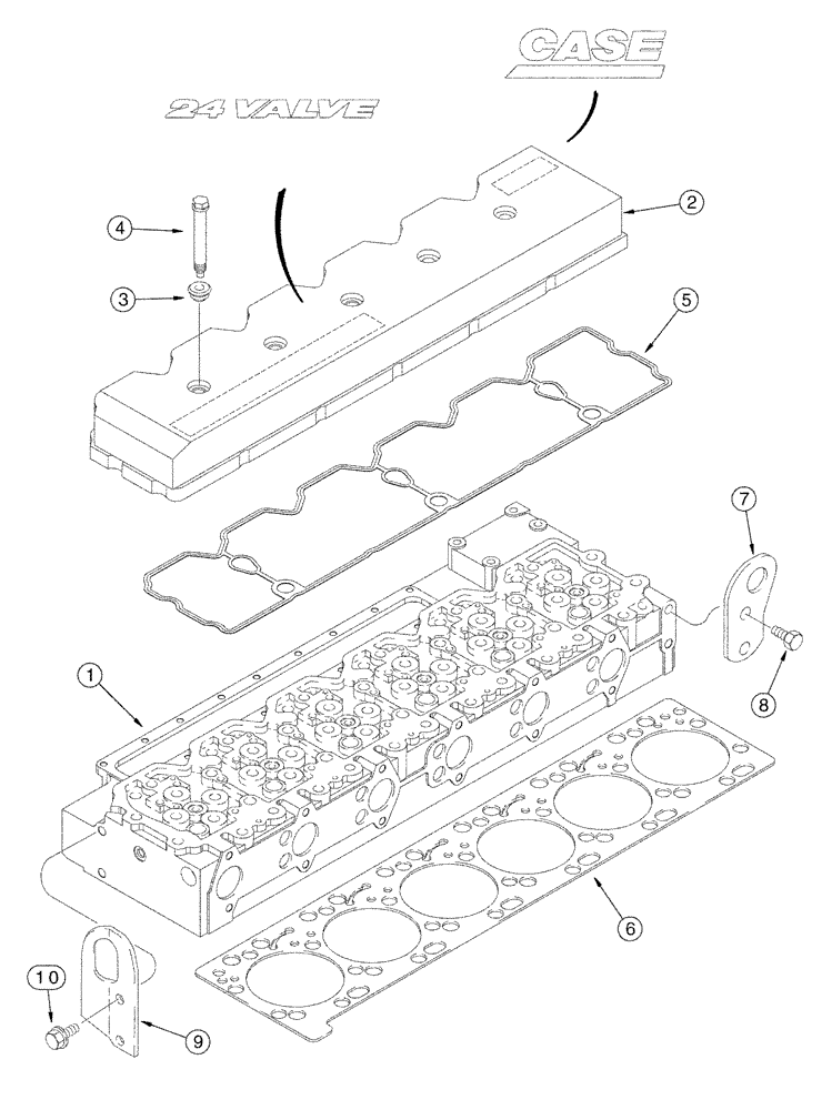 Схема запчастей Case IH FLX3330B - (02-013) - CYLINDER HEAD - COVER (FLX3300B CASE ENGINE) (01) - ENGINE
