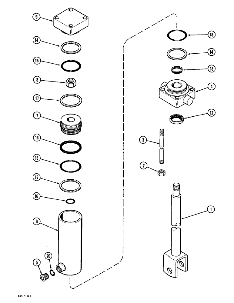 Схема запчастей Case IH 955 - (8-100) - DRIVE/CARRYING WHEEL MASTER HYDRAULIC CYLINDER, 4, 6 & 8 ROW NARROW RIGID 4 & 6 ROW WIDE RIGID (08) - HYDRAULICS