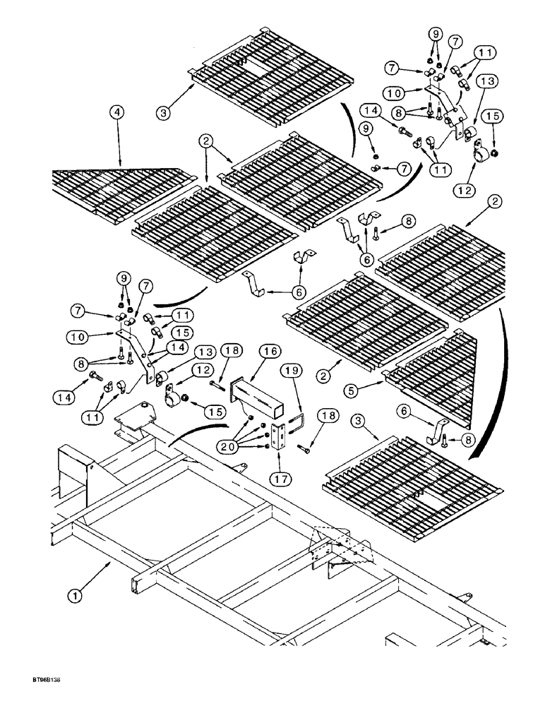 Схема запчастей Case IH 955 - (9F-048) - WALKWAY, 12 ROW NARROW - VERTICAL FOLD (09) - CHASSIS/ATTACHMENTS