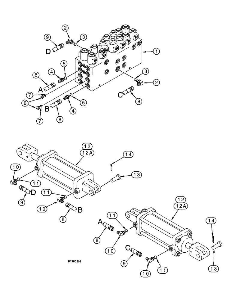 Схема запчастей Case IH 955 - (8-087A) - HYDRAULIC FOLD SYSTEM, W/ HYDRAFORCE CONTROL VALVE, 24 ROW FRONT FOLD PLANTERS BUILT SEP 97 & AFTER (08) - HYDRAULICS