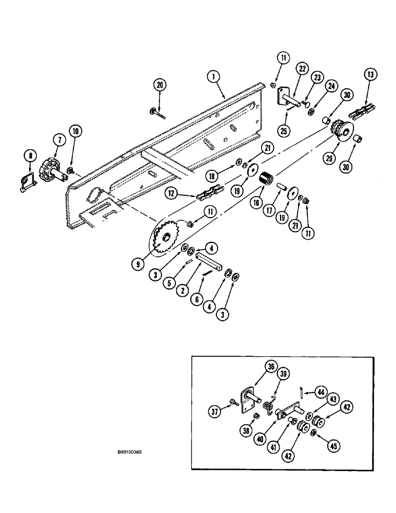 Схема запчастей Case IH 955 - (9B-50) - GRANULAR CHEMICAL DRIVE, ALL RIGID, VERTICAL FOLD AND FRONT FOLD PLANTERS (09) - CHASSIS/ATTACHMENTS