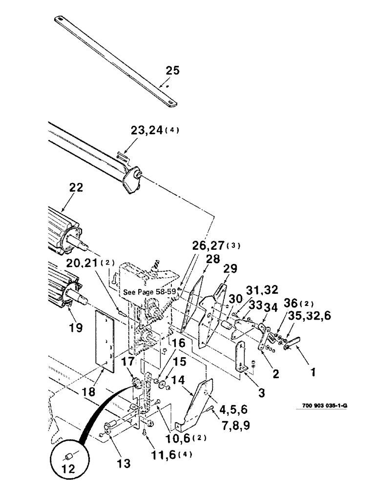 Схема запчастей Case IH 8360 - (5-04) - HAY CONDITIONER ASSEMBLY, LEFT (09) - CHASSIS