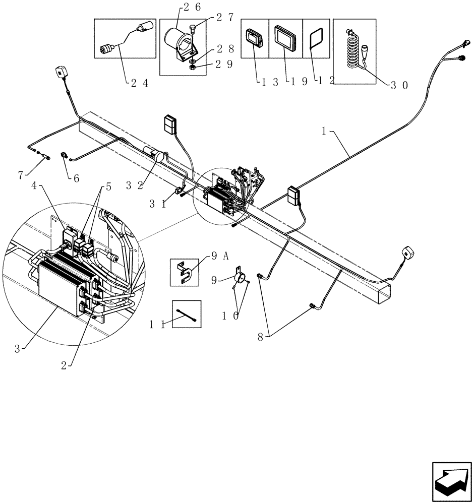 Схема запчастей Case IH 1200 - (A.50.A[04]) - ELECTRICAL - HARNESS, AFS MONITOR/ CONTROLLER SYSTEM - RIGID TRAILING (VARIABLE RATE) A - Distribution Systems