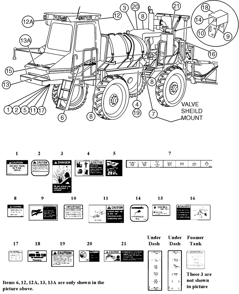 Схема запчастей Case IH PATRIOT NT - (10-002) - DECALS EXTERIOR (13) - DECALS