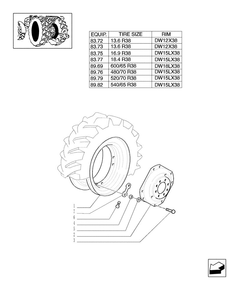 Схема запчастей Case IH MXU115 - (83.00[02]) - DRIVE WHEELS (11) - WHEELS/TRACKS