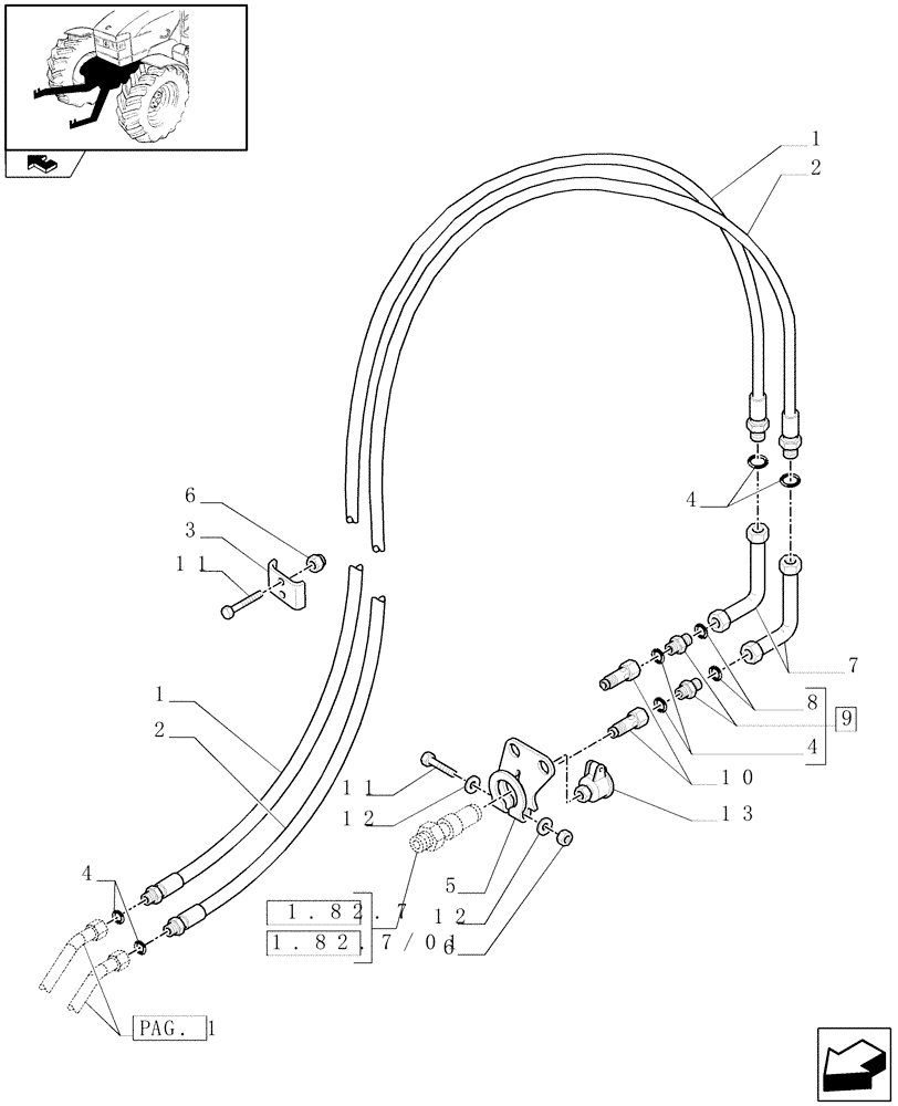 Схема запчастей Case IH PUMA 115 - (1.81.9/04[03]) - 4 HYDRAULIC FRONT COUPLERS FOR INTEGRATED FRONT HPL - C5857 (VAR.331172) (07) - HYDRAULIC SYSTEM