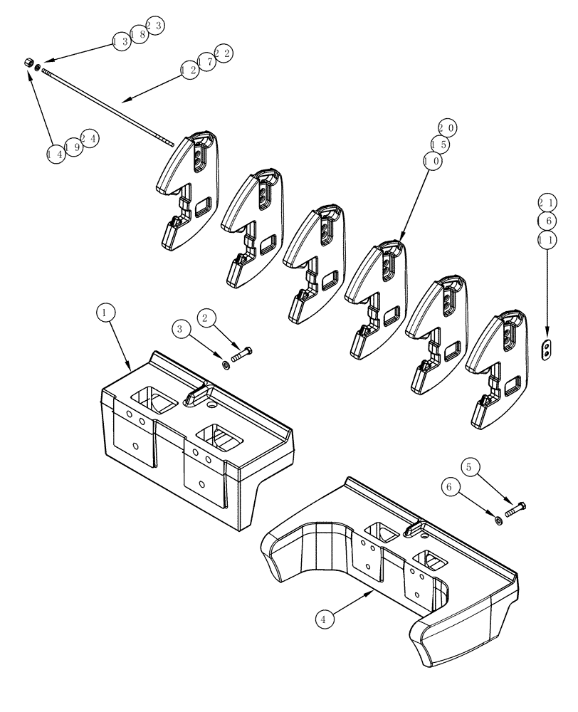 Схема запчастей Case IH MX240 - (09-02) - FRONT WEIGHTS, N.A. ONLY (09) - CHASSIS/ATTACHMENTS