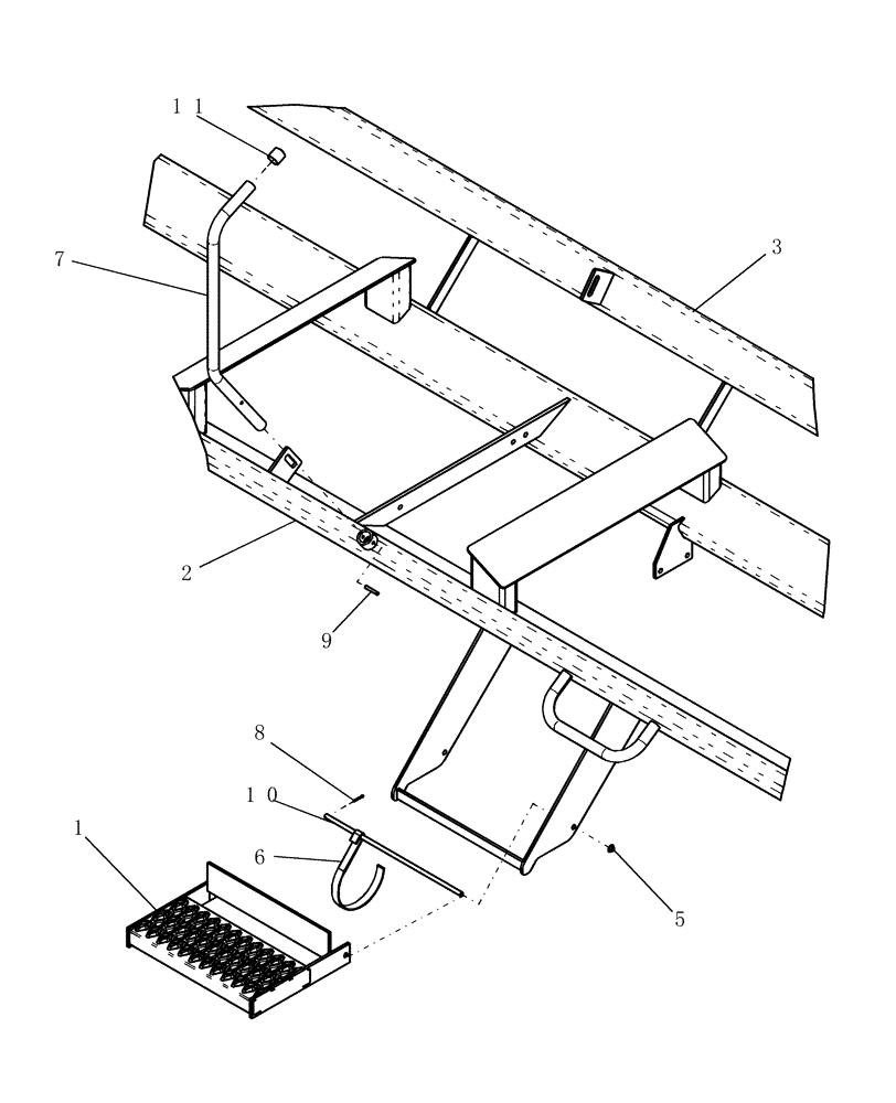 Схема запчастей Case IH 1200PT - (E.30.A[03]) - BULK FILL - STEP AND RAIL (ASN CBJ025654) E - Body and Structure