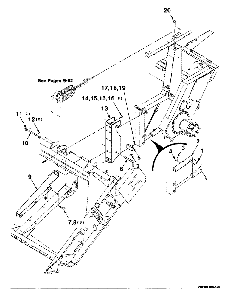 Схема запчастей Case IH 8830 - (9-050) - ADAPTER KIT ASSY., FLOTATION, LEFT, HK60616, 8820 ADAPTER KIT COMPLETE, INCLUDES PAGES 9-50 - 9-68 (58) - ATTACHMENTS/HEADERS