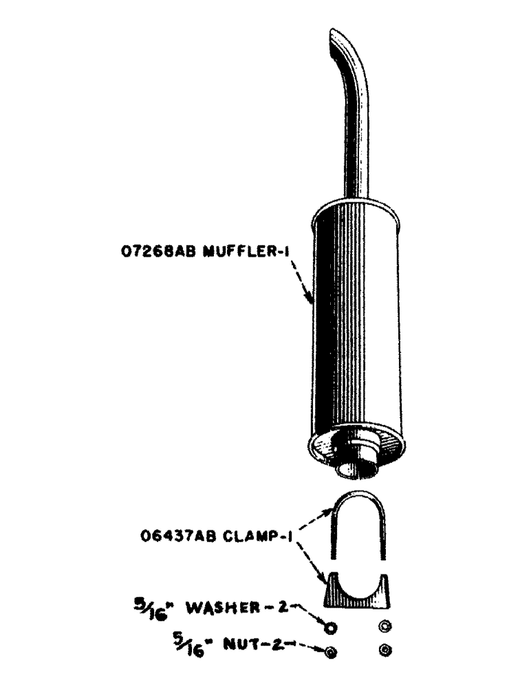 Схема запчастей Case IH D-SERIES - (021) - MUFFLER, MODEL "D" - "DC" AND "DH" TRACTORS (02) - ENGINE