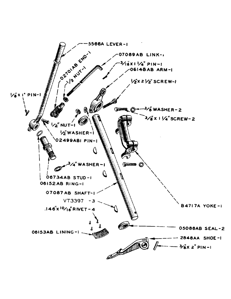 Схема запчастей Case IH DV-SERIES - (052) - CLUTCH THROWOUT PARTS, FOR "D" - "DO" - "DV" TRACTORS, FOR "DC" TRACTOR,PRIOR TO NO. 4818099,D,DO,DV (06) - POWER TRAIN