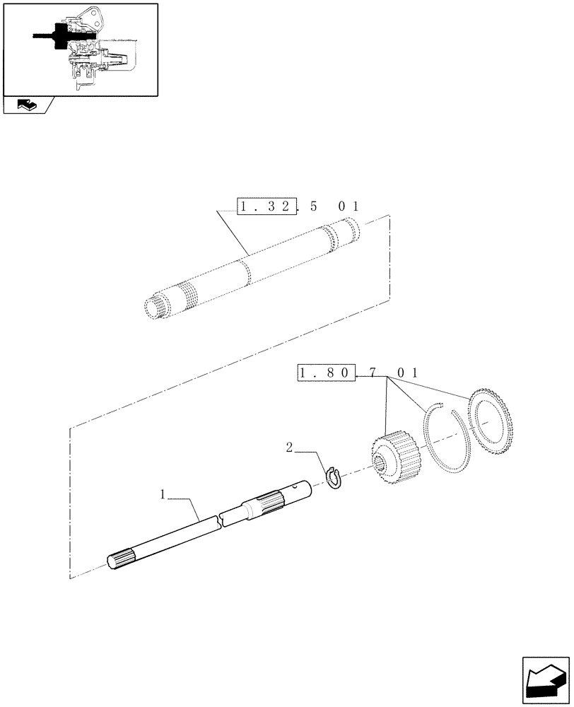 Схема запчастей Case IH PUMA 195 - (1.80.7/01) - (VAR.147-571) TRANSMISSION 19X6 FPS - PTO SHAFT (07) - HYDRAULIC SYSTEM